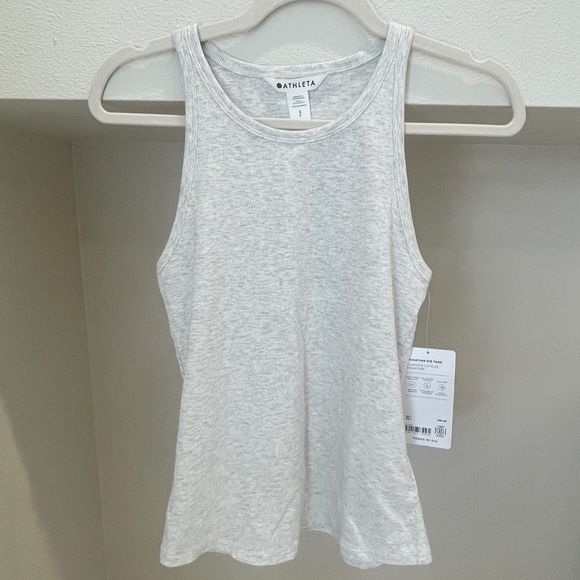 NWT Athlete Signature Rib Tank Grey Heather (Size S) - Picture 4 of 7